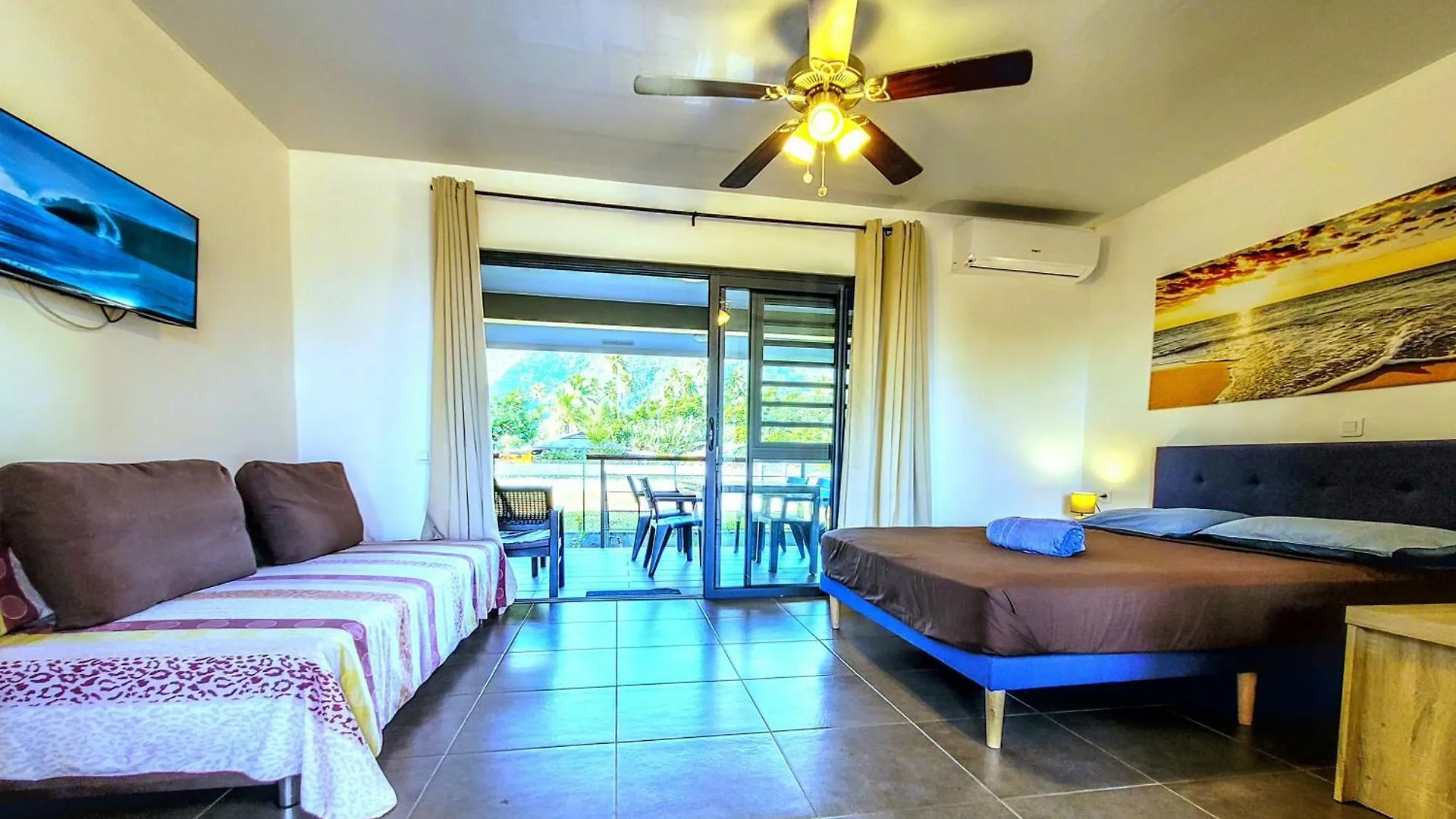 Apartment Teahupo'O Lodge - Studio Climatise Ume Tarei - Canoes Gratuits, Cuisine Avec Vue Sur La Mer Et Terrasse Avec Vue Sur Montagnes Teahupoo